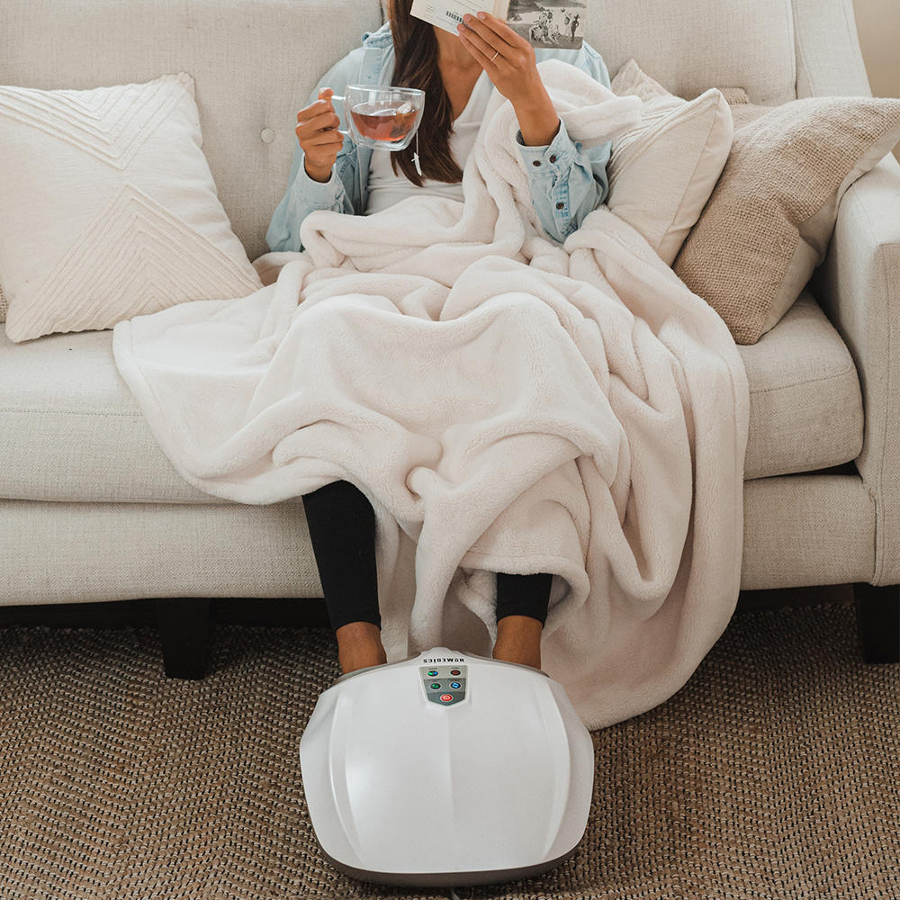HoMedics Shiatsu Air 2.0 Masajeador de pies con calor y compresión de aire, 3 controles e intensidades personalizadas